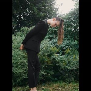 Zara Black Tuxedo Cigarette Pants size small